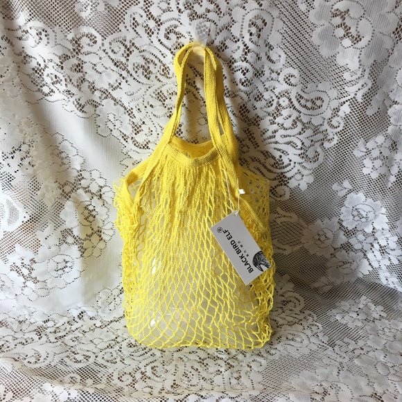 NWT BLACK BIRD ELF YELLOW MARKET BAG - Picture 7 of 8